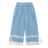 レース付きデニムワイドパンツ | aimoha | 詳細画像1