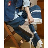 レース付きデニムワイドパンツ | aimoha | 詳細画像17
