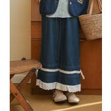 レース付きデニムワイドパンツ | aimoha | 詳細画像18