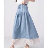 レース付きデニムドローストリングスカート | aimoha  | 詳細画像16 