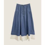 レース付きデニムドローストリングスカート | aimoha  | 詳細画像2 