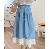 レース付きデニムドローストリングスカート | aimoha  | 詳細画像19 