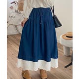 レース付きデニムドローストリングスカート | aimoha  | 詳細画像21 