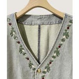 花柄刺繍デニムベスト | aimoha | 詳細画像3