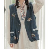 刺繍デニムベスト | aimoha | 詳細画像9