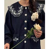 刺繍襟付きデニム風ブラウス | aimoha  | 詳細画像13 