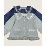 刺繍襟付きデニム風ブラウス | aimoha  | 詳細画像2 