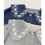 刺繍襟付きデニム風ブラウス | aimoha  | 詳細画像3 