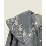 刺繍襟付きデニム風ブラウス | aimoha  | 詳細画像4 