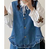 フリルデニムベスト | aimoha | 詳細画像12