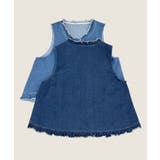 フリルデニムベスト | aimoha | 詳細画像1