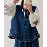 フリルデニムベスト | aimoha | 詳細画像8