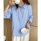 ストライプ切替コットンシャツ | aimoha  | 詳細画像2 