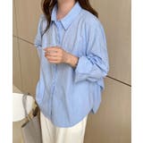 ストライプ切替コットンシャツ | aimoha  | 詳細画像3 