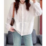 レーストリムドットシャツブラウス | aimoha | 詳細画像3