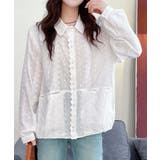 レーストリムドットシャツブラウス | aimoha | 詳細画像4