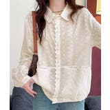 レーストリムドットシャツブラウス | aimoha | 詳細画像5