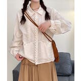 レーストリムドットシャツブラウス | aimoha | 詳細画像6