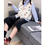 プリント柄ニットベスト | aimoha | 詳細画像65