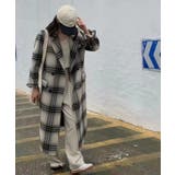 ウールチェック柄ロングコート【AW】 | aimoha  | 詳細画像6 