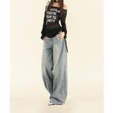 ヴィンテージウォッシュ ワイドデニムパンツ | aimoha | 詳細画像14