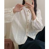 ダブルボタン刺繍フロントカットシャツ | aimoha | 詳細画像2