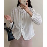 ダブルボタン刺繍フロントカットシャツ | aimoha | 詳細画像6