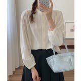 ライトベージュ | ショルダーギャザーシャツブラウス | aimoha