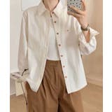 ライトベージュ | ポケット付きオーバーカラーシャツ | aimoha 