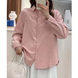 ピンク | ☆コットンラウンドカラーオーバーシャツ | aimoha