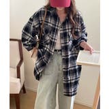 チェック柄オーバーシャツ | aimoha | 詳細画像33