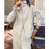 ベージュ | ハイネックジップアップパーカー | aimoha