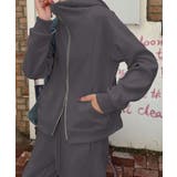 グレー | ハイネックジップアップパーカー | aimoha