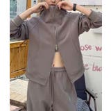 モカ | ハイネックジップアップパーカー | aimoha