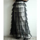 ブラック | ボリュームティアードシアーチュールスカート | aimoha 