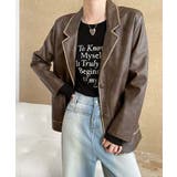 モカ | パイピングPUレザージャケット | aimoha 