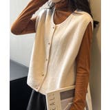 オフホワイト | フェミニンニットベスト | aimoha