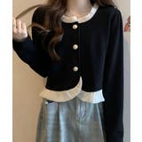 フリル付きボタンカーディガン | aimoha  | 詳細画像3 