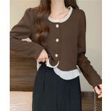 モカ | フリル付きボタンカーディガン | aimoha 