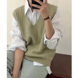 シンプルニットベスト | aimoha | 詳細画像1
