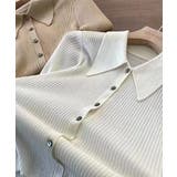 襟付きリブニットトップス | aimoha  | 詳細画像1 