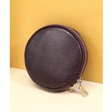 パープル | 本革円形コインケース | aimoha