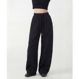 ブラック | イージーワイドパンツ スウェットパンツ ドロスト仕様 | aimoha 