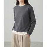 ダークグレー | バイカラークルーネックニットプルオーバー | aimoha 