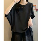 ブラック | ドルマンスリーブ ルーズシルエット カットソー | aimoha