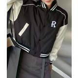 ブラック | レタリング刺繍ブルゾン | aimoha