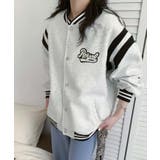 ロゴ刺繍デザインスタジャン | aimoha | 詳細画像1