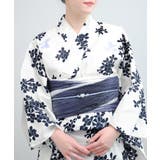 Y | 花模様コットン浴衣4点セット ゆかた・へこ帯・下駄・髪飾り | aimoha 