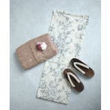 花模様コットン浴衣4点セット ゆかた・へこ帯・下駄・髪飾り | aimoha  | 詳細画像5 