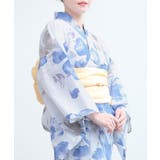 AC | 花模様コットン浴衣4点セット ゆかた・へこ帯・下駄・髪飾り | aimoha 